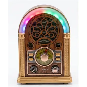 Everton RT-752 Şarjlı, Led Işıklı  Nostaljik Radyo( Bluetooth-USB-SD-FM)