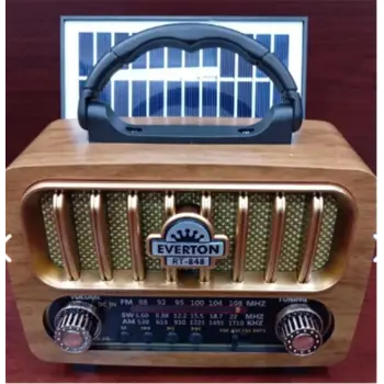 Everton Rt-848 Güneş Enerjili Panelli Bluetooth Fm-usb-Tf Card-Aux Nostaljik Radyo