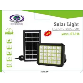 Everton Rt-918 Şarjlı 100w Solar Panelli Projektör Led (KDO)