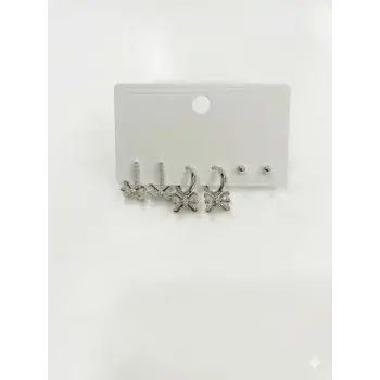 Fiyonk Detaylı Sallantılı Altılı Küpe - Kp00597
