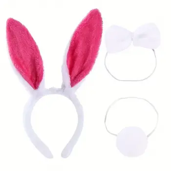 Fuşya Pembe Tavşan Kulak Papyon Kuyruk 339lü Parti Seti