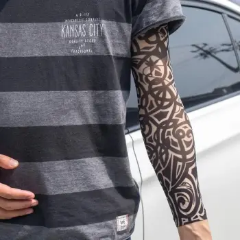 Giyilebilir Kol Dövmesi Çorap Dövme 3d Baskılı Kol Bacak Dövme 2 Adet Model 13