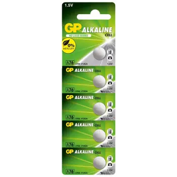 GP GPA76-C5 LR44 AG13 Alkalin Düğme Pil 5li Paket 