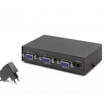 Hadron Hdx1277 2 Port Vga Splitter 200Mhz 1-In 2-Out Siyah