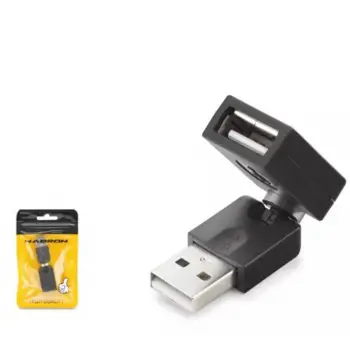 HADRON HDX1357 USB Dişi Mafsallı Adaptör - Siyah (KDO)