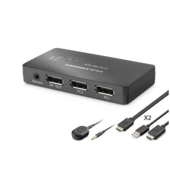 HADRON HDX1426 DisplayPort KVM Switch 2 Console USB Port 2 DisplayPort Siyah (KDO)