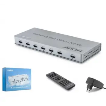 HADRON HDX1435 HDMI Video Wall Controller Kumandalı 4K 6 Ekran Gri (KDO)