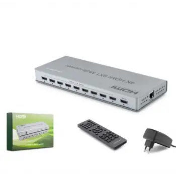 HADRON HDX1437 HDMI Multi Viewer Network Kontrollü Kumandalı 4K 30 Hz 9 Giriş 1 Çıkış Gri (KDO)