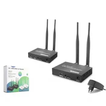 HADRON HDX1444 Kablosuz HDMI Görüntü Aktarım Seti Loop-Out IR 1080p 200 m Siyah