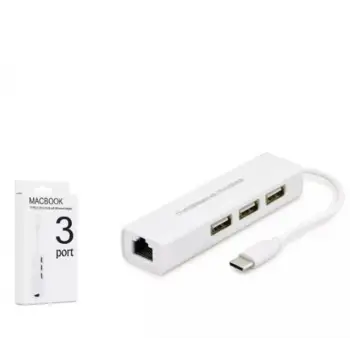 Hadron Hdx7007 Type-C Hub Combo 3-Usb + Lan Beyaz (KDO)