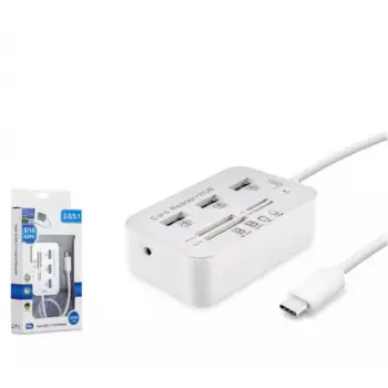HADRON HDX7029 TYPE-C HUB COMBO 3-USB3.0 + MS + SD + M2 + TF 20CM 7IN1 BEYAZ