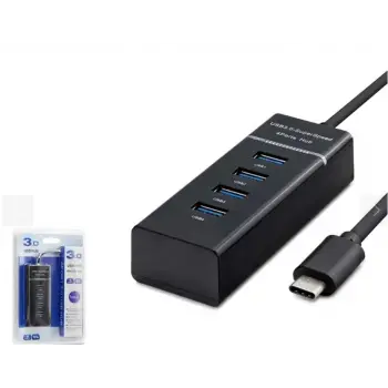 HADRON HDX7045 Type-C 3.0 Hub 4 Port 5 Gbps Siyah