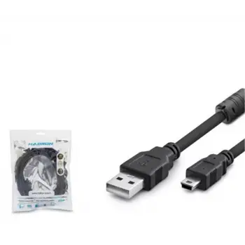 Hadron Hdx7523 Usb Mini V3-5Pin To Usb Kablo 3M Siyah (KDO)