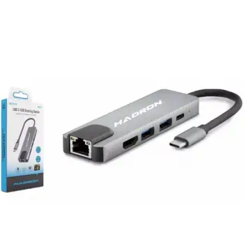 HADRON HDX7831 TYPE-C HDTV COMBO HDMI 4K 30HZ + TYPE-C + 2-USB3.0 + LAN 5IN1 GRİ