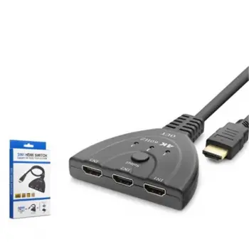 HADRON HDX7870 HDMI Switch 4K 60 Hz HDR 3 In 1 Out - Siyah