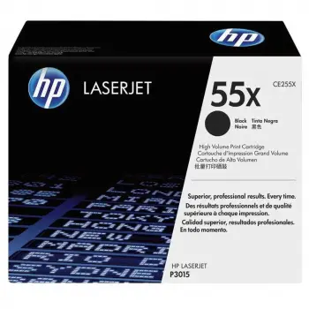 HP 55X Black Siyah 12.500 Sayfa Yüksek Kapasite Toner CE255X (KDO)