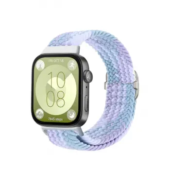 Huawei Fit 4  Kordon - Lila-beyaz