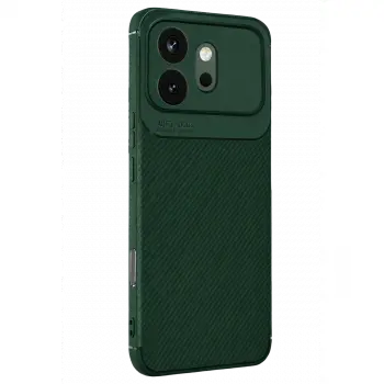 Huawei Honor 600 Auto Focus Karbon Kapak - Koyu Yeşil
