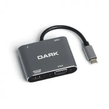 Hytech HY-USBC83 4K@30Hz Gri Metal 2xUSB3.0, 1xUSB (KDO)