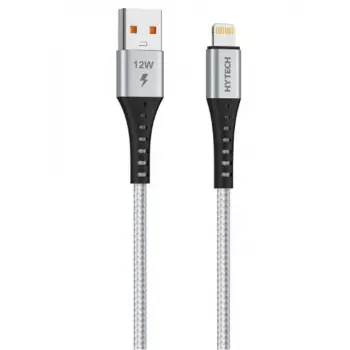 Hytech HY-X331 1m 2.4A Lightning Silver Gri Data + Şarj Kablosu (KDO)