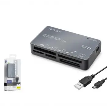 iETOP C208 USB All in One Kart Okuyucu CF SD MicroSD MS UHS-II 480 Mbps Alüminyum Gri (KDO)