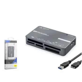 iETOP C308 USB 3.2 Gen1 All in One Kart Okuyucu CF SD MicroSD MS XD 5 Gbps Siyah (KDO)