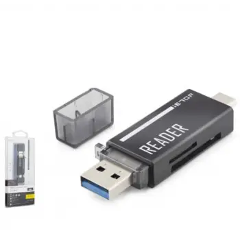 iETOP TC306AC USB Type-C 3.2 Gen1 Kart Okuyucu SD MicroSD 5 Gbps Siyah