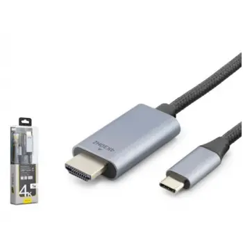 iETOP TH03A Type-C to HDMI Görüntü Kablosu 4K 30 Hz Örgülü 1 m Gri (KDO)