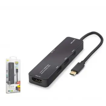 iETOP TUH305 Type-C 3.2 Gen1 Combo Hub PD HDMI 4K 5 Port 5 Gbps Siyah