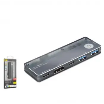 iETOP TUH353 Type-C 3.1 Gen1 Combo Hub PD HDMI 4K 5 Port 5 Gbps Alüminyum Gri (KDO)
