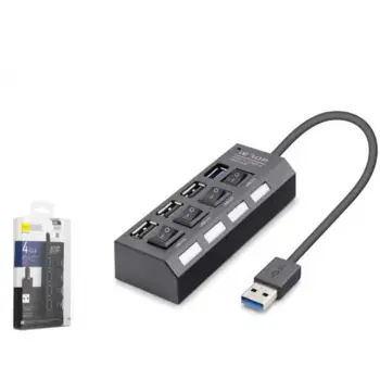 iETOP U3202 USB 3.0 Anahtarlı Hub 4 Port 5 Gbps Siyah (KDO)