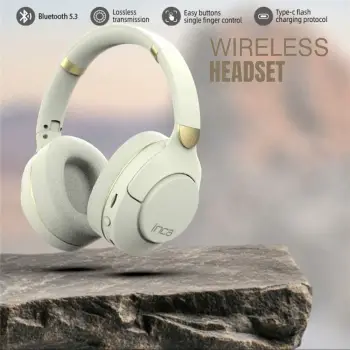 Inca IBK-503B Beyaz 5.3 Bluetooth Wireless Kulaklık Micro Sd Kulaklık 400mah Type-c To USB (KDO)