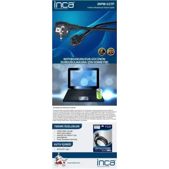Inca Inpw-03tp 3mt Notebook Power Kablosu (KDO)