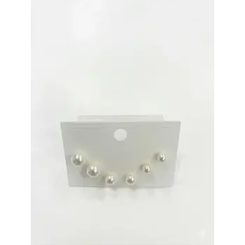 İnci (iğne Kısmı  Kaplama ) Zirkon Taşlı Pirinç Altılı  Kombin Küpe - Kp00655