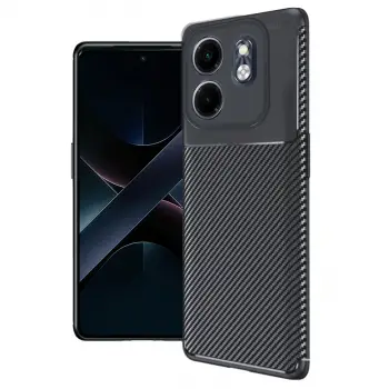 İnfinix Smart 9 Kılıf Auto Focus Karbon Kapak - Siyah