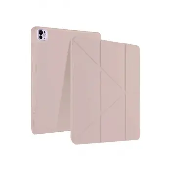 İpad Pro 13 (2024) Kılıf Kalemlikli Mars Tablet Kılıfı - Rose Gold