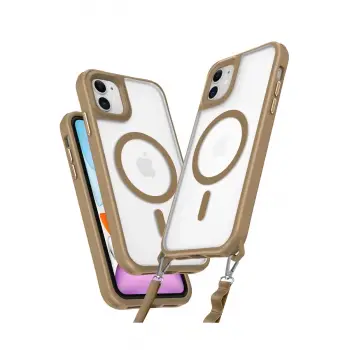 İphone 11 Kılıf Enka Magsafe Silikon Kılıf - Desert