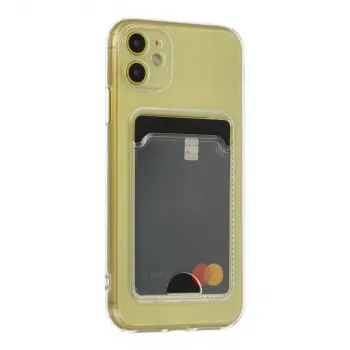 İphone 11 Kılıf Kart Şeffaf Silikon - Şeffaf