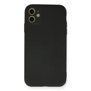 İphone 11 Kılıf Nano İçi Kadife Silikon - Siyah