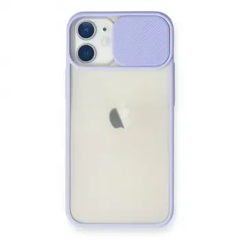 İphone 11 Kılıf Palm Buzlu Kamera Sürgülü Silikon - Lila