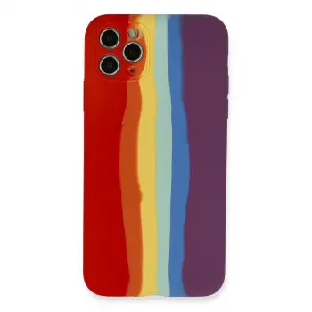 İphone 11 Pro Kılıf Ebruli Lansman Silikon - Kırmızı-mor