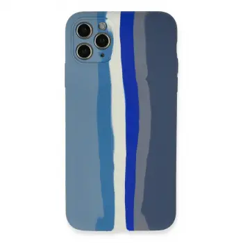 İphone 11 Pro Kılıf Ebruli Lansman Silikon - Mavi-gri