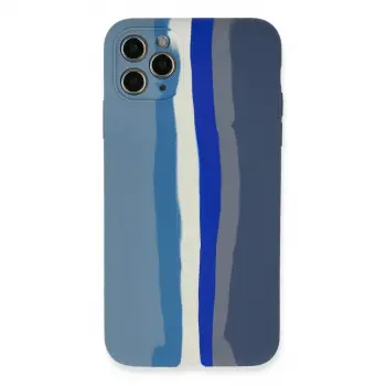 İphone 11 Pro Kılıf Ebruli Lansman Silikon - Mavi-gri