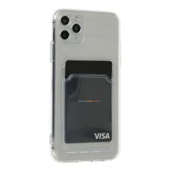 İphone 11 Pro Max Kılıf Kart Şeffaf Silikon - Şeffaf