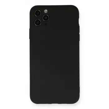 İphone 11 Pro Max Kılıf Nano İçi Kadife Silikon - Siyah