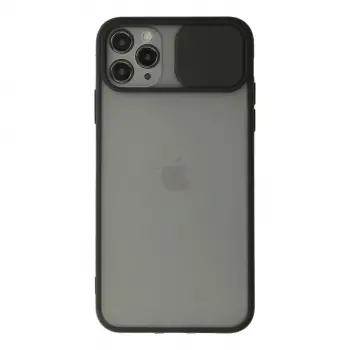 İphone 11 Pro Max Kılıf Palm Buzlu Kamera Sürgülü Silikon - Siyah