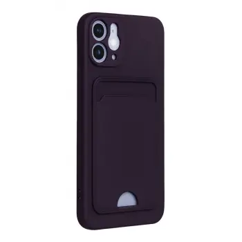 İphone 12 Kılıf Kelvin Kartvizitli Silikon - Derin Mor