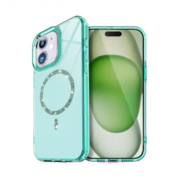 İphone 12 Live Diamond Magsafe Kapak - Yeşil