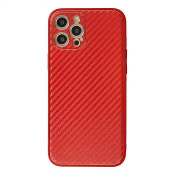 İphone 12 Pro Kılıf Coco Karbon Silikon - Kırmızı