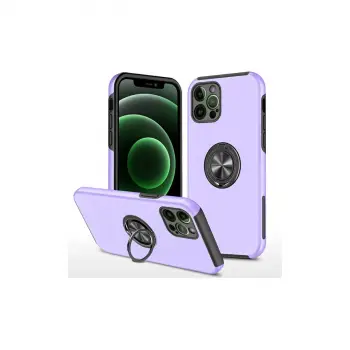 İphone 12 Pro Kılıf Elit Yüzüklü Kapak - Mor